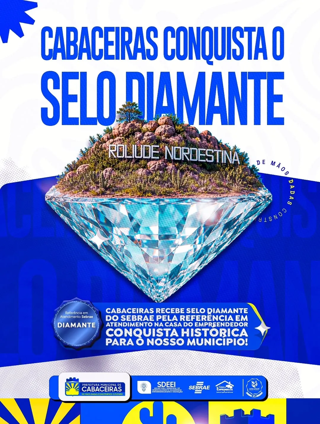 o município recebeu o Selo Diamante do Sebrae
